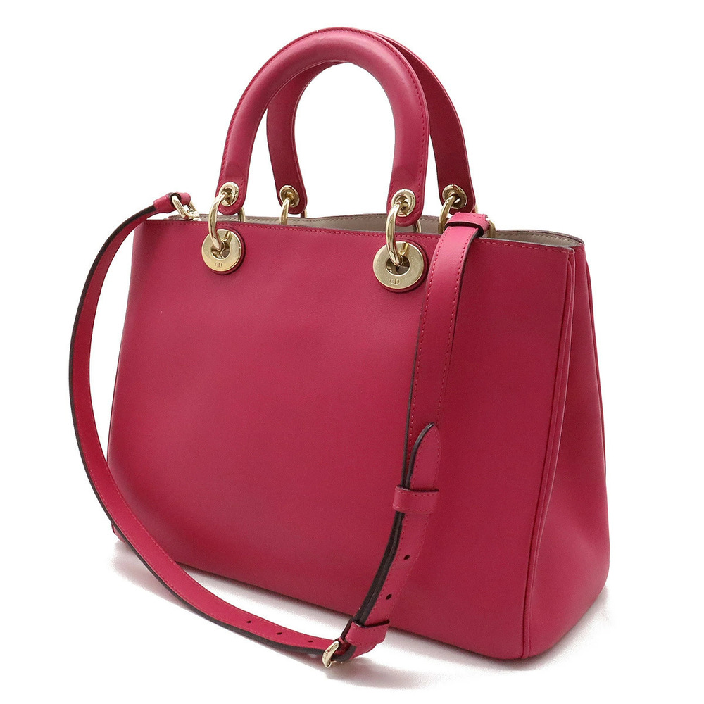 Dior Leather Pink 2way  Shoulder Fuchsia issimo Bag Christian